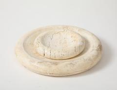 LARGE TRAVERTINE SHALLOW BOWL - 3996687