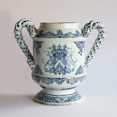 LATE 17TH CENTURY TWO HANDLED FAIENCE VASE  - 3767906