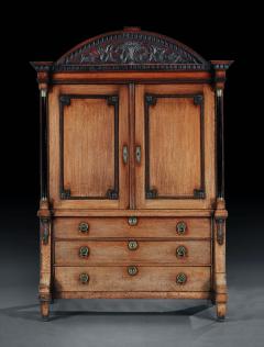 LATE 18TH CENTURY NEOCLASSICAL DUTCH OAK LINEN PRESS OF WONDERFUL COLOUR - 1756418