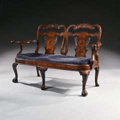 LATE 19TH CENTURY WALNUT TWIN CHAIR BACK SOFA AFTER A GEORGE II DESIGN - 2818037