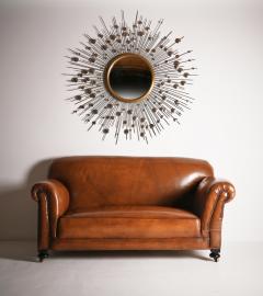 LATE VICTORIAN LEATHER UPHOLSTERED DROP ARM SOFA - 1840513