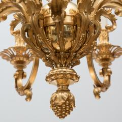 LOUIS XIV STYLE GILT BRONZE NINE LIGHT CHANDELIER - 696292