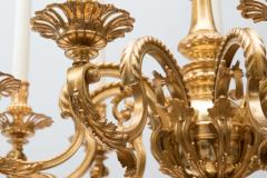 LOUIS XIV STYLE GILT BRONZE NINE LIGHT CHANDELIER - 696293