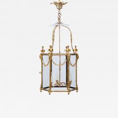 LOUIS XVI STYLE GILT BRONZE HEXAGONAL LANTERN Circa 1880 - 3720257