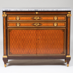 LOUIS XVI STYLE MAHOGANY AND KINGWOOD PARQUETRY CABINET - 3023936