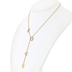 LOVE 18K YELLOW GOLD DIAMOND L O V E NECKLACE - 3420818