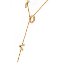 LOVE 18K YELLOW GOLD DIAMOND L O V E NECKLACE - 3420819
