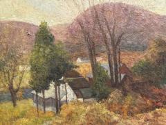 LUSH 19TH CENTURY IMPRESSIONIST PAINTING OF HOUSE LANDSCAPE IN ORIGINAL FRAME - 4604918