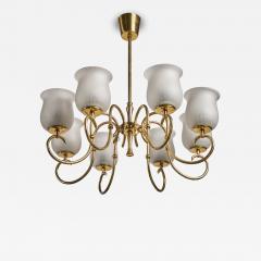 LYFA Chandelier with Brass and Glass Denmark 1950s - 4785889