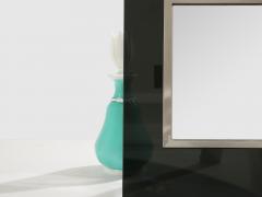 La Maison Desny La Maison Desny Art Deco nickel metal opaline glass table vanity mirror 1930s - 4494852