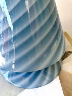 La Murrina Blue Spiral Murano Glass Lamp by La Murrina Italy 1970s - 3049182