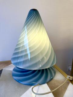 La Murrina Blue Spiral Murano Glass Lamp by La Murrina Italy 1970s - 3049184