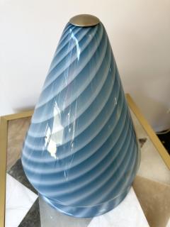 La Murrina Blue Spiral Murano Glass Lamp by La Murrina Italy 1970s - 3049189