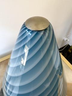 La Murrina Blue Spiral Murano Glass Lamp by La Murrina Italy 1970s - 3049191