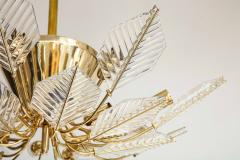 La Murrina Italian 15 Light Glass Chandelier Decorated with Leaf Motif La Murrina 1970s - 2132958