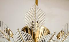 La Murrina Italian 15 Light Glass Chandelier Decorated with Leaf Motif La Murrina 1970s - 2132959