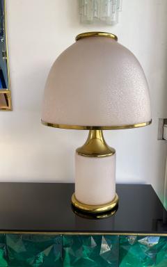 La Murrina Large Brass Mushroom Murano Glass Lamp Italy 1970s - 1933903