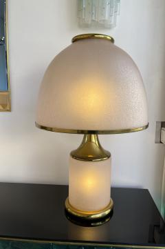 La Murrina Large Brass Mushroom Murano Glass Lamp Italy 1970s - 1933904