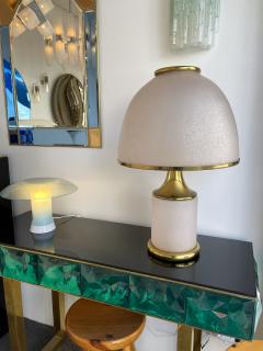 La Murrina Large Brass Mushroom Murano Glass Lamp Italy 1970s - 1933907