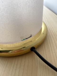 La Murrina Large Pair of Brass Mushroom Bubble Murano Glass Lamps Italy 1970s - 2339720