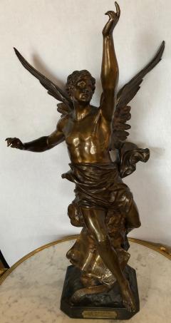 La Pensee by Emile Louis Picault Bears Foundry Mark 19th Century Bronze Statue - 2998422