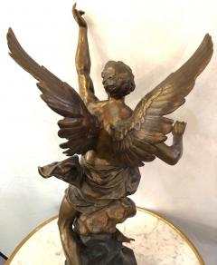 La Pensee by Emile Louis Picault Bears Foundry Mark 19th Century Bronze Statue - 2998425
