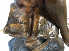 La Pensee by Emile Louis Picault Bears Foundry Mark 19th Century Bronze Statue - 2998429