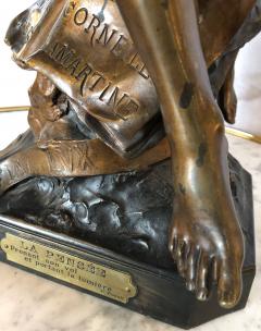 La Pensee by Emile Louis Picault Bears Foundry Mark 19th Century Bronze Statue - 2998431