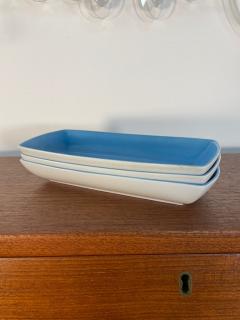 LaGardo Tack Tackett Set of Three Lagardo Tackett Blue Porcelain Trays for Schmid - 3955300