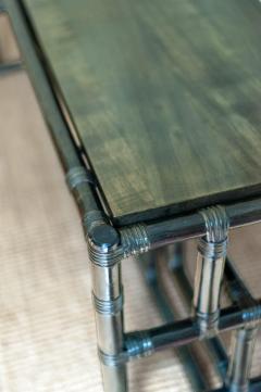 Lacquered Bamboo Console Table 1980s - 4374929