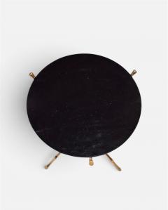 Lacquered Brass Black Glass Tripod Table - 4736259
