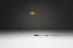 Lacquered Cast Iron Floor Lamp with Flower Relief Scandinavia Mid 20th Century - 4604024