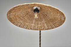 Lacquered Cast Iron Floor Lamp with Flower Relief Scandinavia Mid 20th Century - 4610941