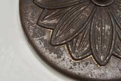 Lacquered Cast Iron Floor Lamp with Flower Relief Scandinavia Mid 20th Century - 4610944