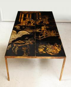 Lacquered Chinoiserie Coffee Table on Gilt Iron Base - 1891265