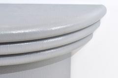 Lacquered Gray Grasscloth Pedestal 1970 - 2493216