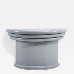 Lacquered Gray Grasscloth Pedestal 1970 - 2493836