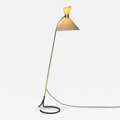 Lacquered Metal Floor Lamp with Diabolo Shade Europe 1970s - 4779925
