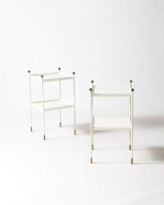 Lacquered Steel and Brass End Tables France c 1950 - 4210143