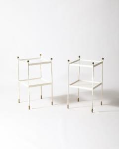 Lacquered Steel and Brass End Tables France c 1950 - 4210145