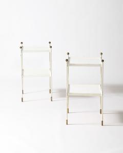 Lacquered Steel and Brass End Tables France c 1950 - 4210146