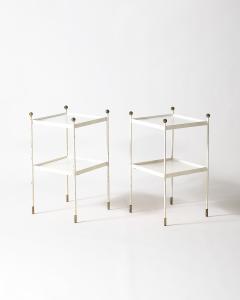 Lacquered Steel and Brass End Tables France c 1950 - 4210150