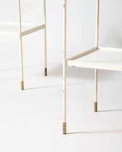 Lacquered Steel and Brass End Tables France c 1950 - 4210153