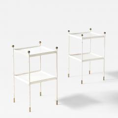 Lacquered Steel and Brass End Tables France c 1950 - 4211785