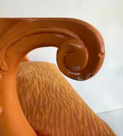 Lacquered Stylized Ball Claw Armchair Carved Chinoiserie Details - 3909063
