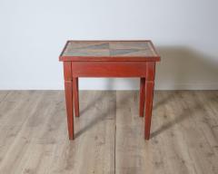 Lacquered Tuscan Side Table with Faux Marble Top 19th Century - 4189721