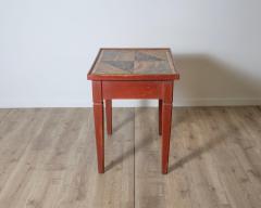 Lacquered Tuscan Side Table with Faux Marble Top 19th Century - 4189725