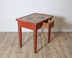 Lacquered Tuscan Side Table with Faux Marble Top 19th Century - 4189788