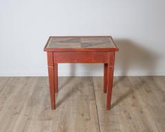 Lacquered Tuscan Side Table with Faux Marble Top 19th Century - 4189838