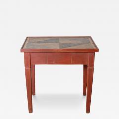 Lacquered Tuscan Side Table with Faux Marble Top 19th Century - 4191339